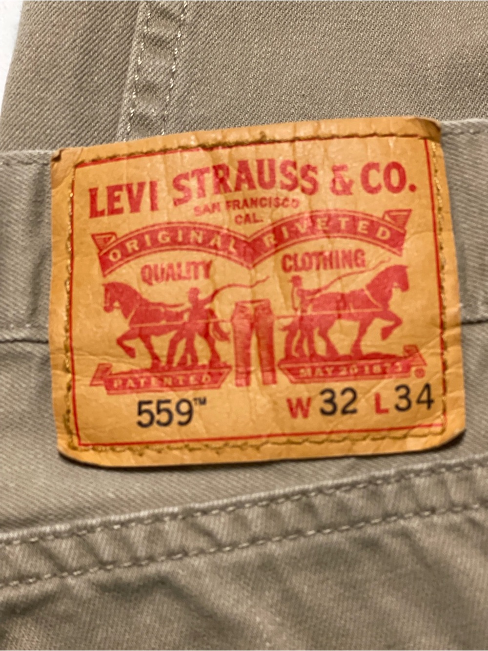 Levis 559 Relaxed Straight Jeans Adult 32 X 34Tan Mid Rise - Picture 4 of 9
